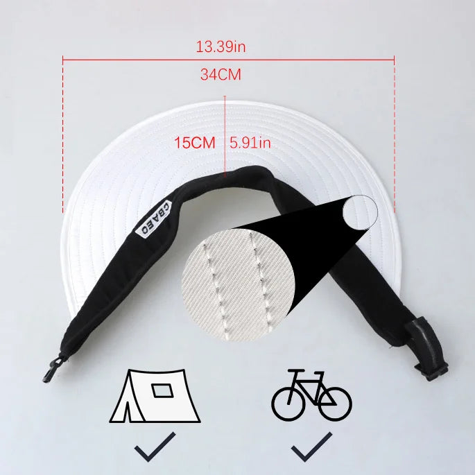 Wide Brim Adjustable Beach Sun Visor - UV Protection