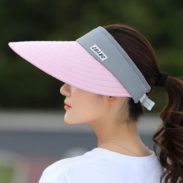 Wide Brim Adjustable Beach Sun Visor - UV Protection
