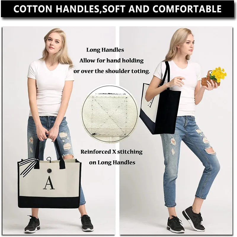 Fashion Canvas Tote – Large Capacity Shoulder Bag