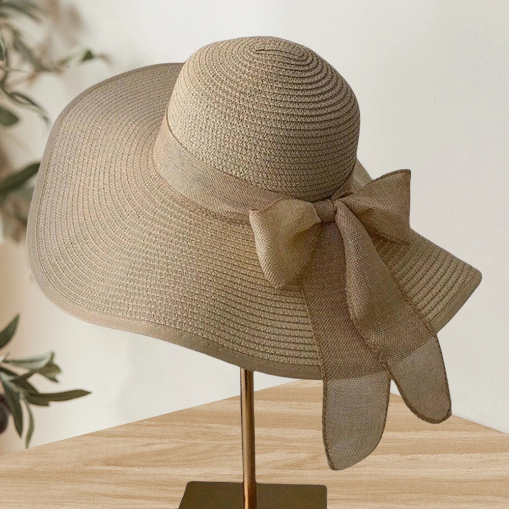 Women's Elegant Big Brim Straw Hat for Sun Protection