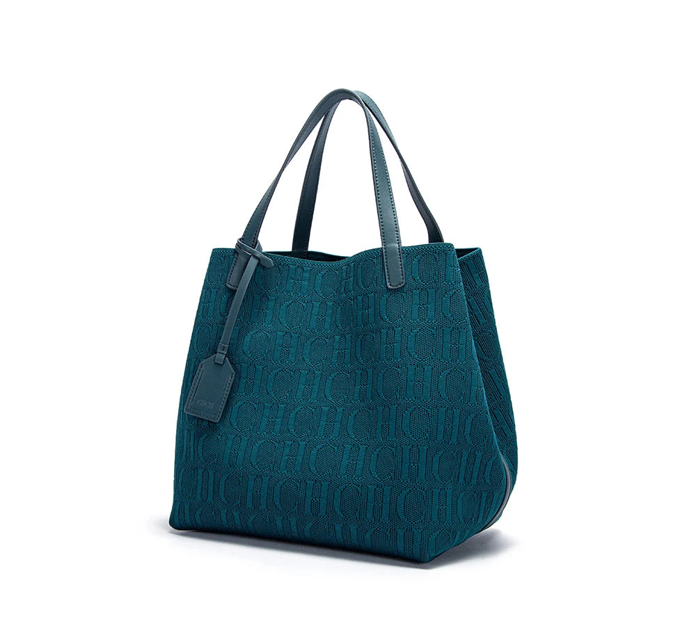 CH Shoulder Bag with Outside Pocket