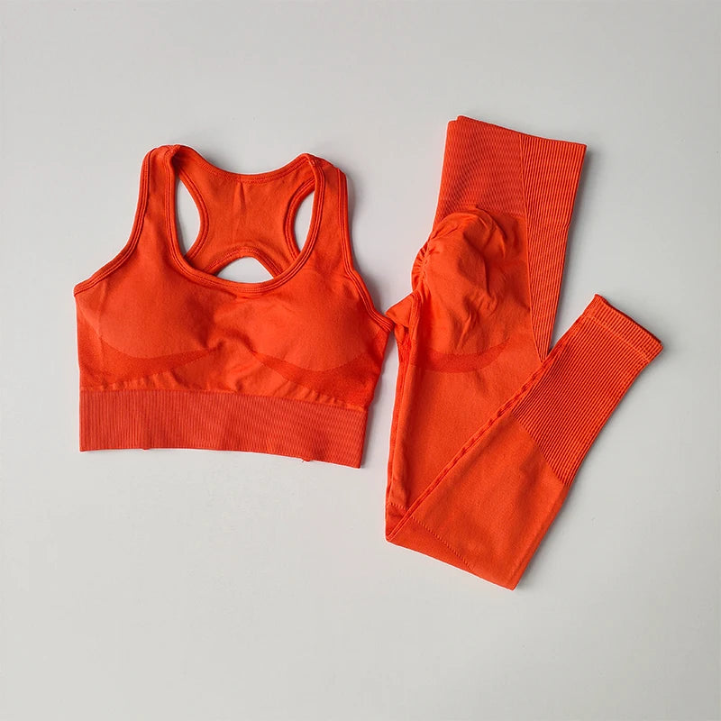 2PCS Women's Fitness Set - Shockproof Sports Bra & Yoga Leggings