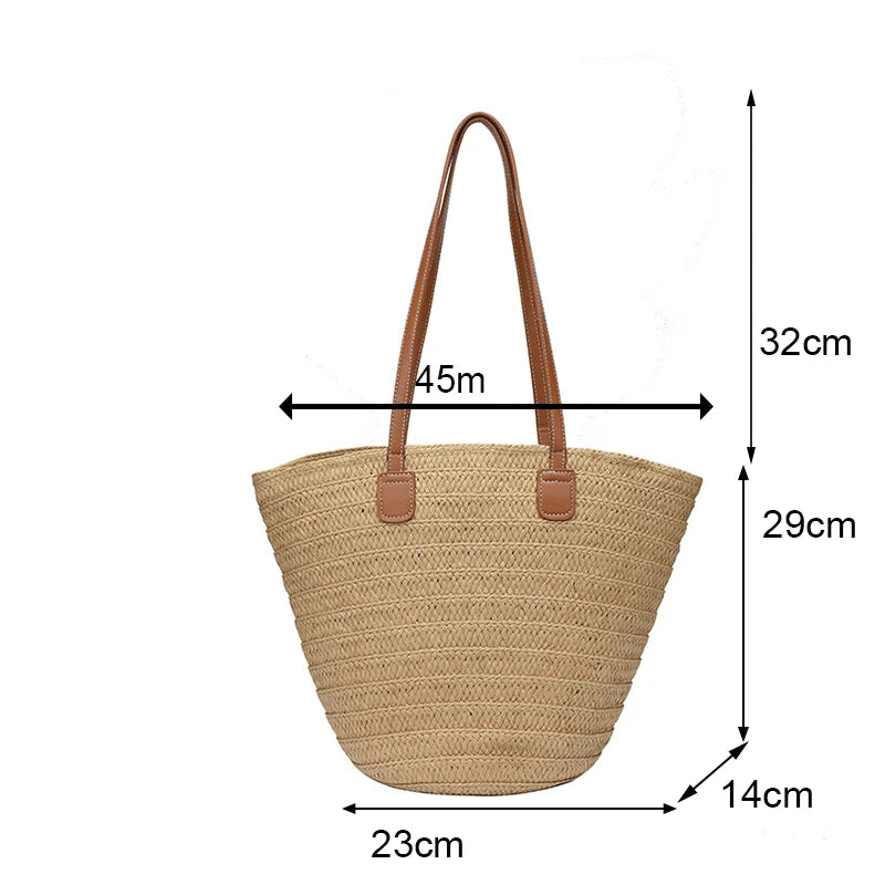 Large Women's Shoulder Bag Straw