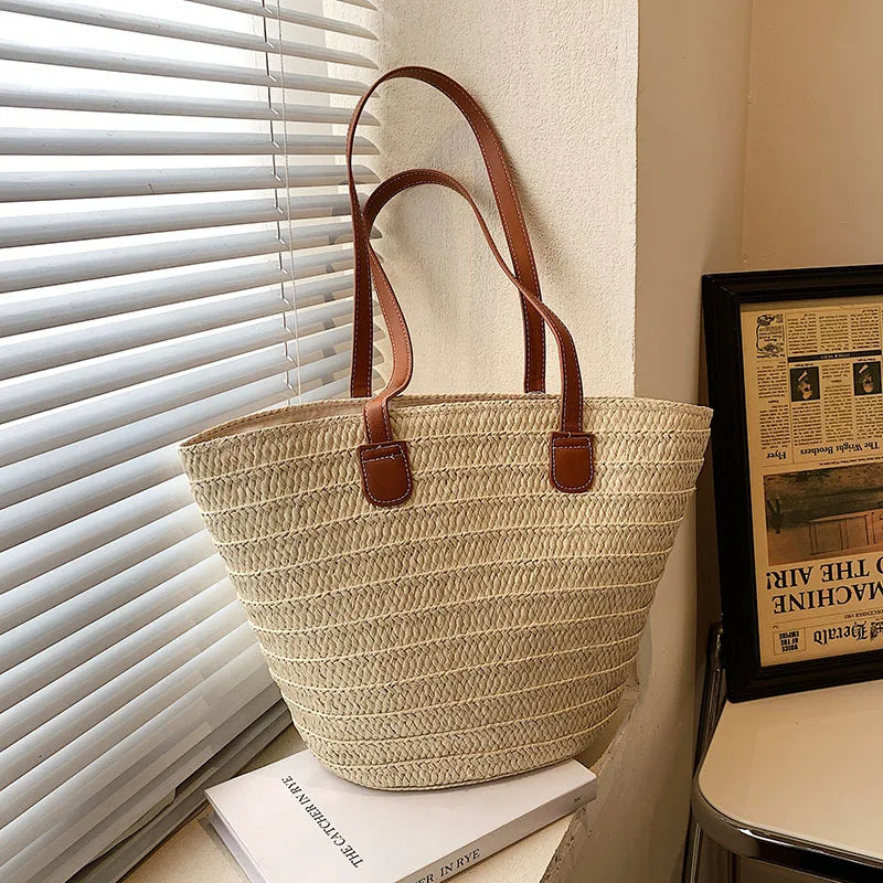 Large Women's Shoulder Bag Straw