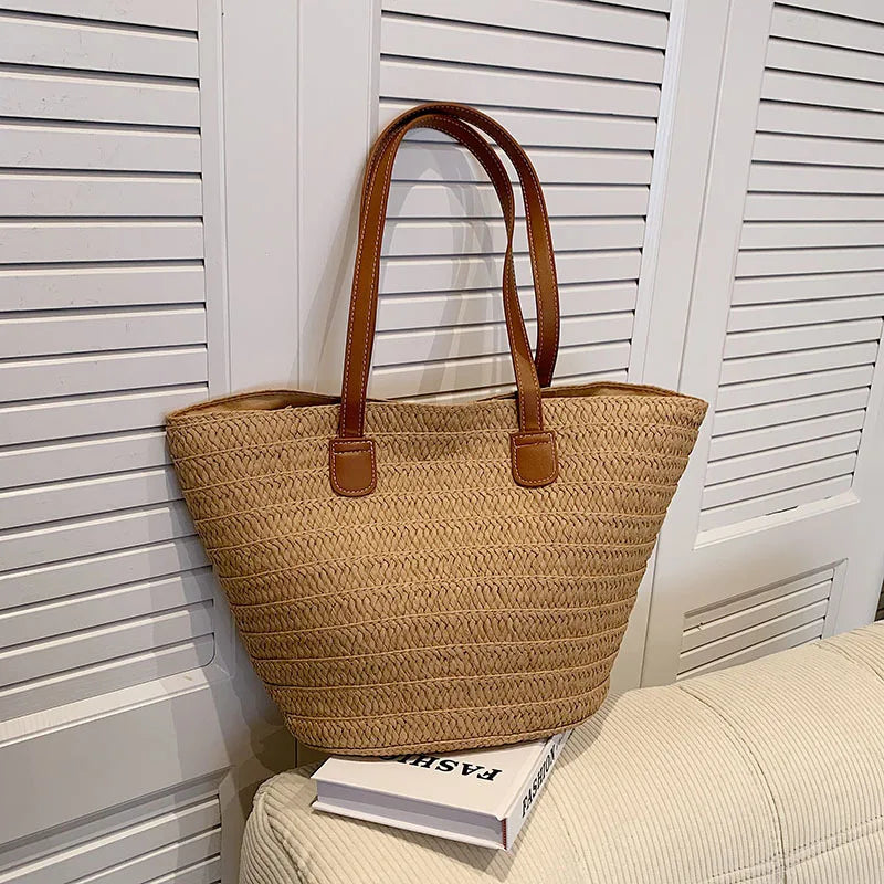 Large Women's Shoulder Bag Straw