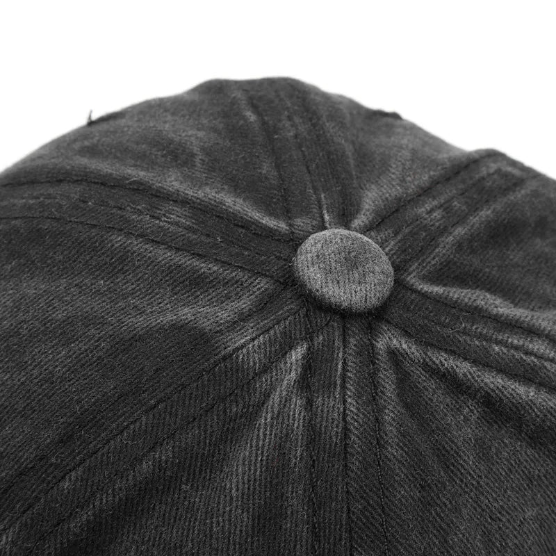 Women's Retro Washed Embroidery Cap with Large Soft Adjustable Brim