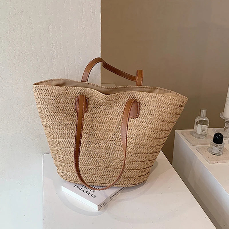 Large Women's Shoulder Bag Straw