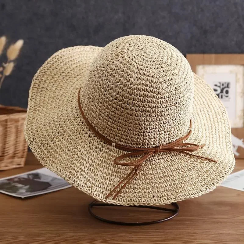 Women's Straw Beach Hat - Sun Protection