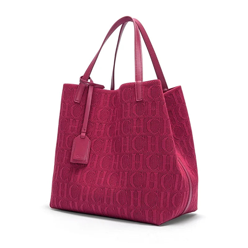 CH Shoulder Bag with Outside Pocket