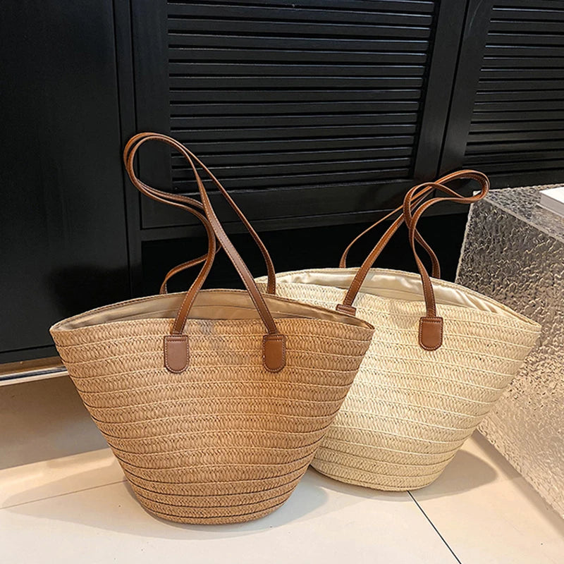 Large Women's Shoulder Bag Straw