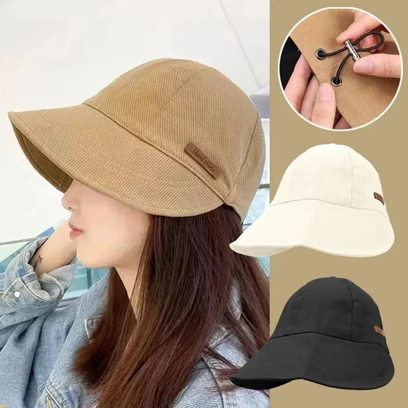 Women's Foldable Adjustable Cotton Sun Hat - UV Protection