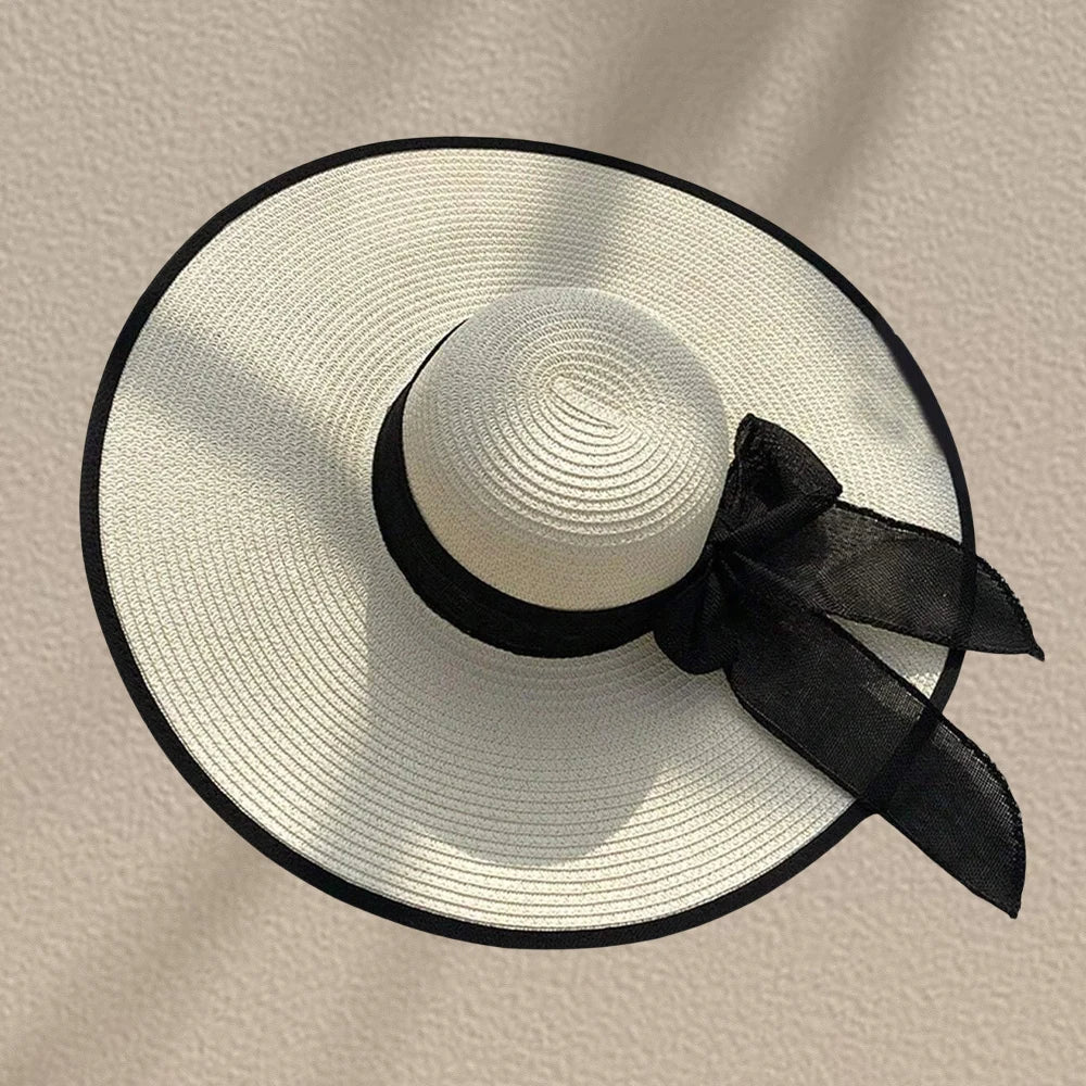 Women's Elegant Big Brim Straw Hat for Sun Protection