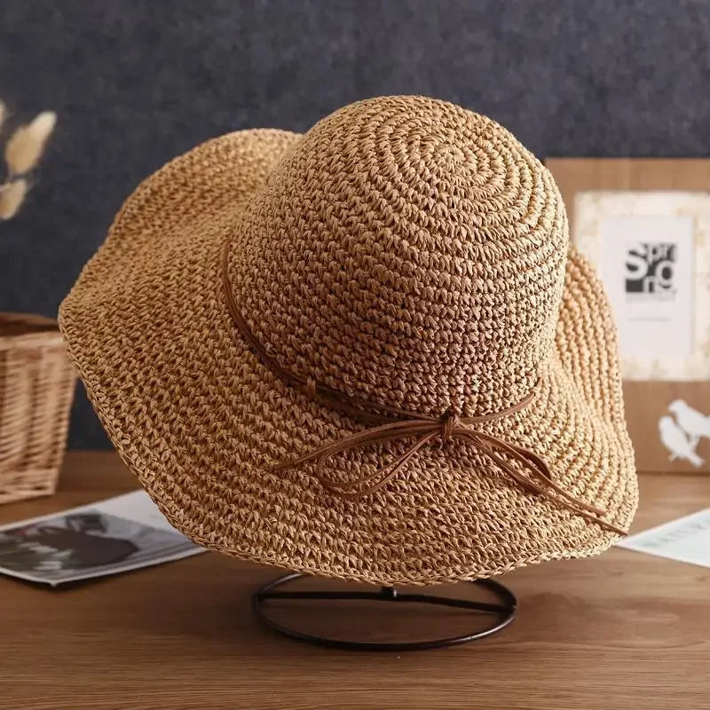 Women's Straw Beach Hat - Sun Protection