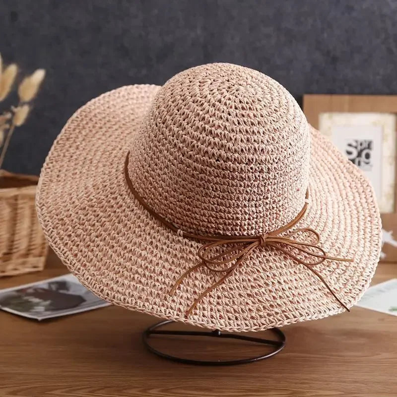 Women's Straw Beach Hat - Sun Protection