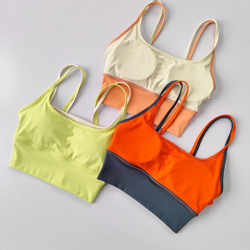 Women's Shock-Absorbing Sports Crop - Double Strap, Quick Dry & Shaping