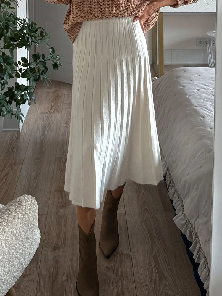 Pleated Mesh Mini Skirt/Midi Skirt