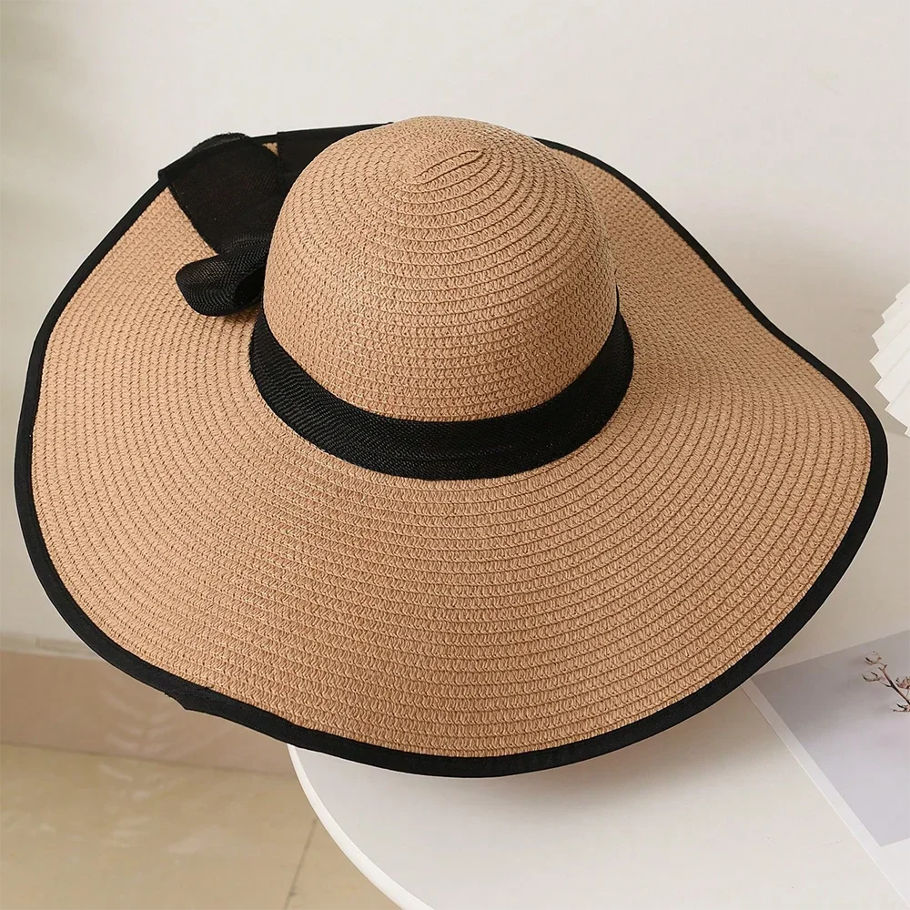 Women's Elegant Big Brim Straw Hat for Sun Protection