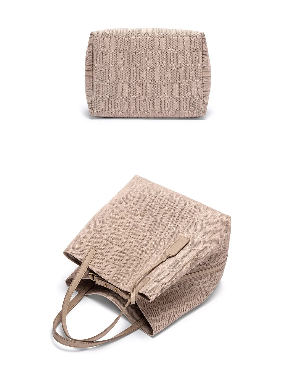CH Shoulder Bag with Outside Pocket