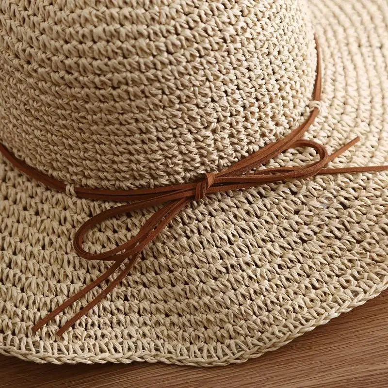 Women's Straw Beach Hat - Sun Protection