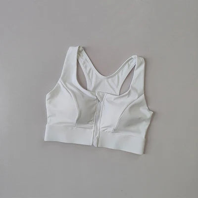 High-Strength Shockproof Sports Bra - Quick-Dry, Zipper Closure, Large Size