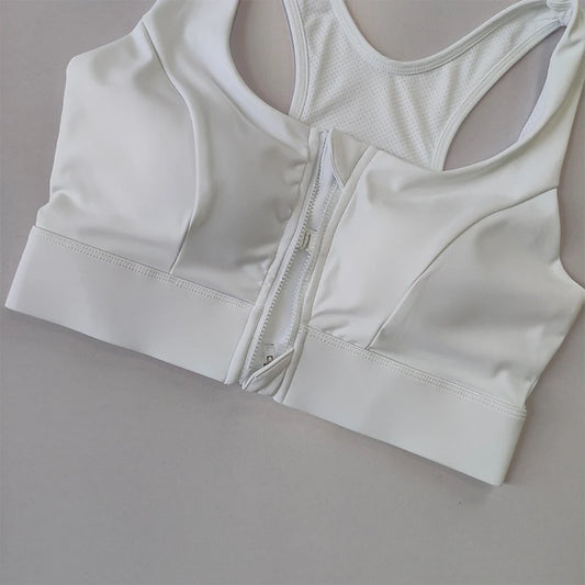 High-Strength Shockproof Sports Bra - Quick-Dry, Zipper Closure, Large Size